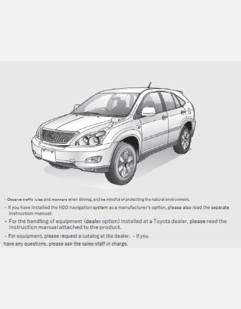 TOYOTA HARRIER 2010, 2011, 2012 OWNERS MANUAL IN ENGLISH