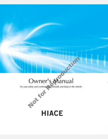 TOYOTA HIACE 2012-2013 OWNER’S MANUAL