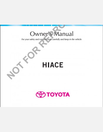 TOYOTA HIACE 2015-2016 OWNER’S MANUAL