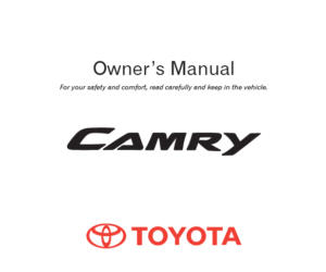 TOYOTA CAMRY 2010-2011 OWNERS MANUAL
