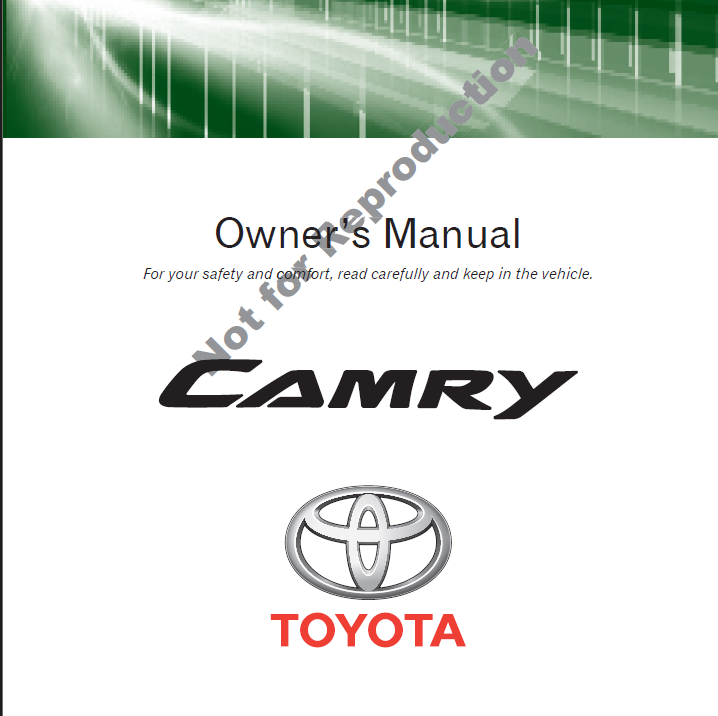 TOYOTA CAMRY 2012-2013 OWNERS MANUAL