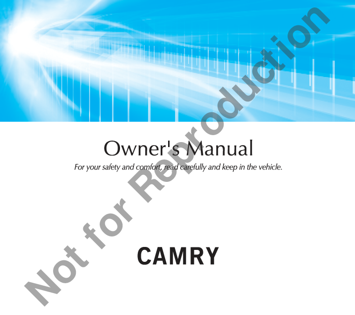 TOYOTA CAMRY 2017-2018 OWNERS MANUAL