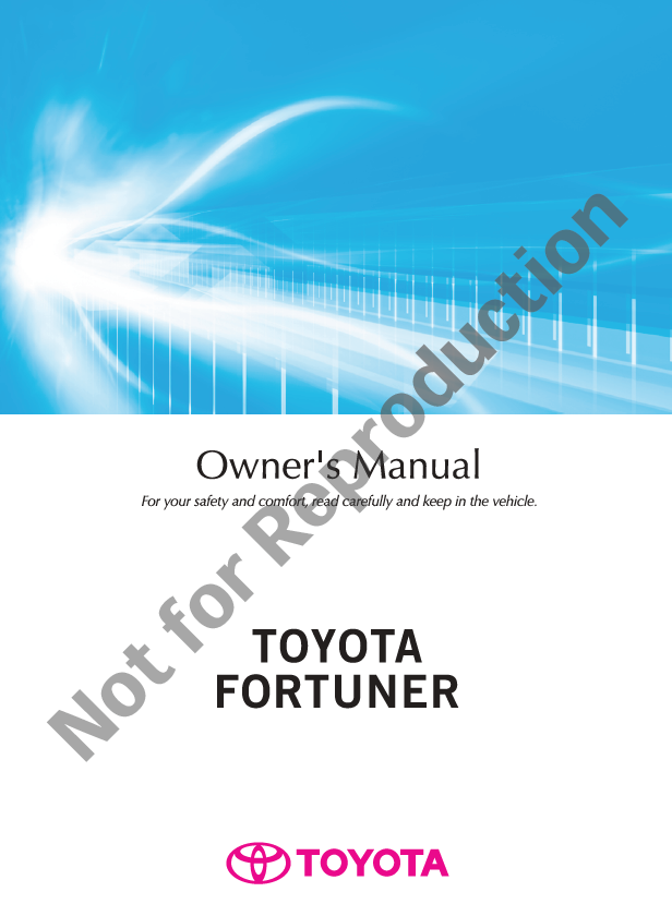 Toyota Fortuner 2018-2019 Owner’s Manual
