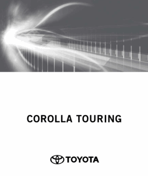 TOYOTA COROLLA TOURING 2020-2021 OWNERS MANUAL
