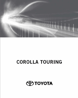 TOYOTA COROLLA TOURING 2021-2022 OWNERS MANUAL