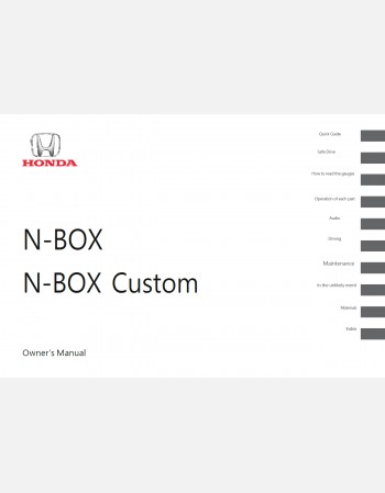 HONDA N-BOX 2019 2020 2021 OWNERS MANUAL