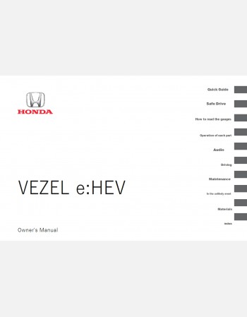 HONDA VEZEL HYBRID 2021 2022 2023 2024 OWNERS MANUAL