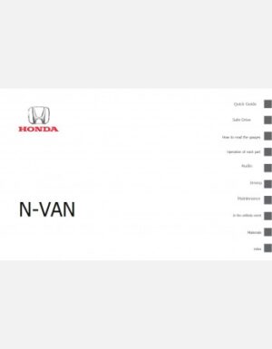 HONDA N-VAN 2020, 2021, 2022 OWNERS MANUAL