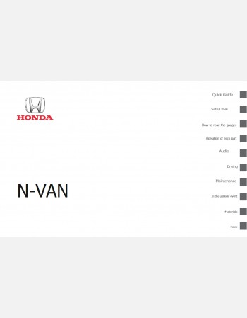 HONDA N-VAN 2020, 2021, 2022 OWNERS MANUAL
