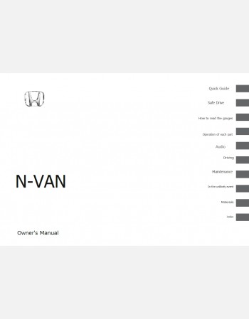 HONDA N-VAN 2022, 2023, 2024 OWNERS MANUAL