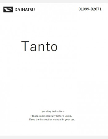 DAIHATSU TANTO 2025 OWNERS MANUAL IN ENGLISH