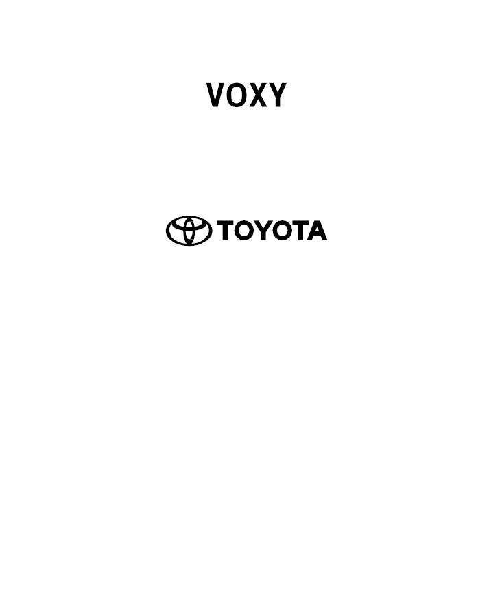 Toyota Voxy 2022-2023 Owner’s Manual in English