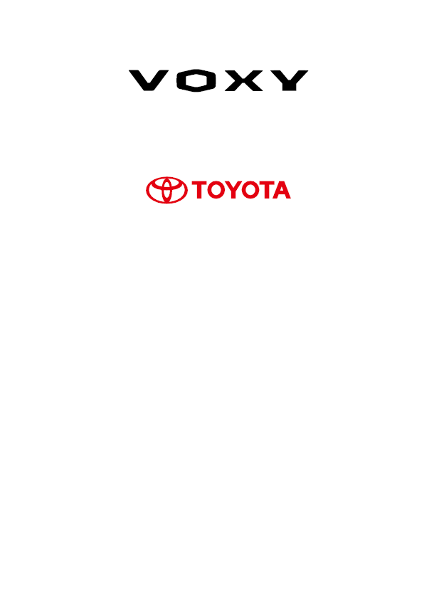 Toyota Voxy 2012-2013 Owner’s Manual in English
