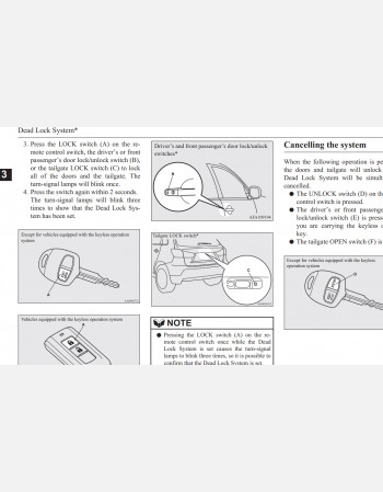 MITSUBISHI RVR 2012, 2013, 2014 2015 OWNERS MANUAL RHD AND LHD