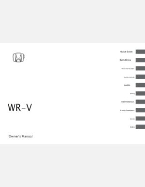 HONDA WR-V 2024-2025 OWNERS MANUAL IN ENGLISH (JDM)