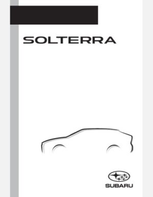 SUBARU SOLTERRA 2024-2025 NAVIGATION & MULTIMEDIA MANUAL