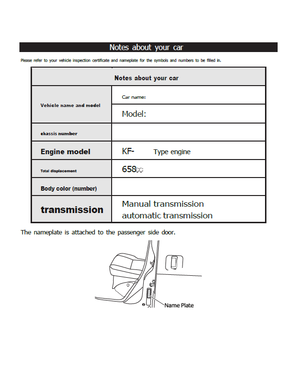 SUBARU SAMBAR VAN 2014, 2015, 2016, 2017, 2018, 2019 OWNERS MANUAL