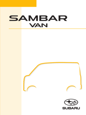 SUBARU SAMBAR VAN 2022, 2023 & 2024 OWNERS MANUAL IN ENGLISH