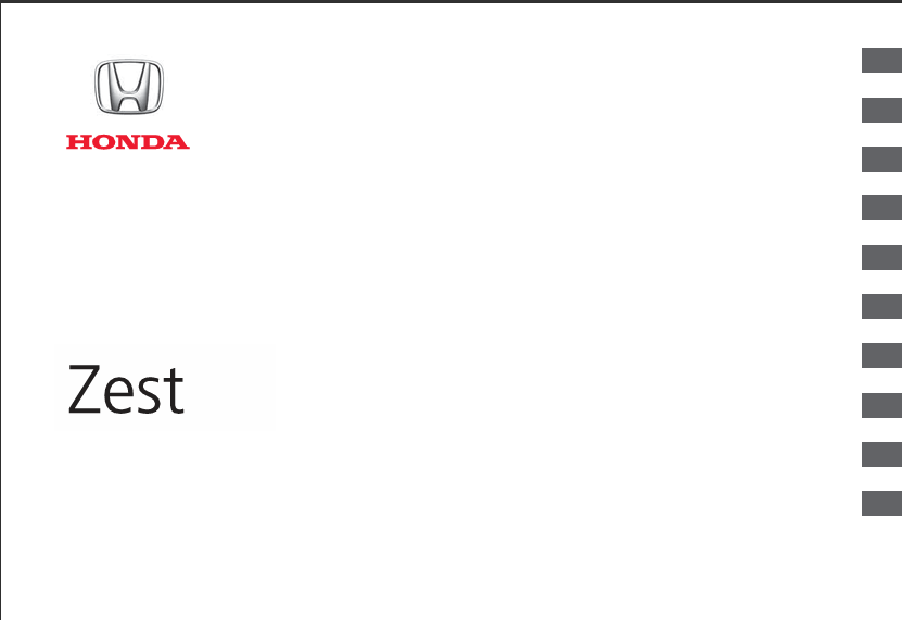 Honda Zest 2010 Owner’s Manual in English