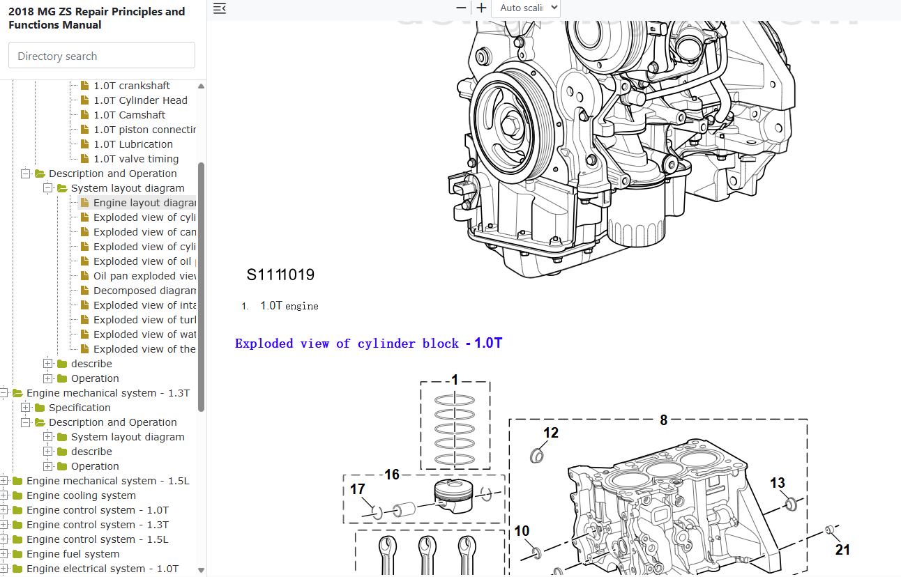 2017-2024 MG ZS (ZS11) Workshop Manual