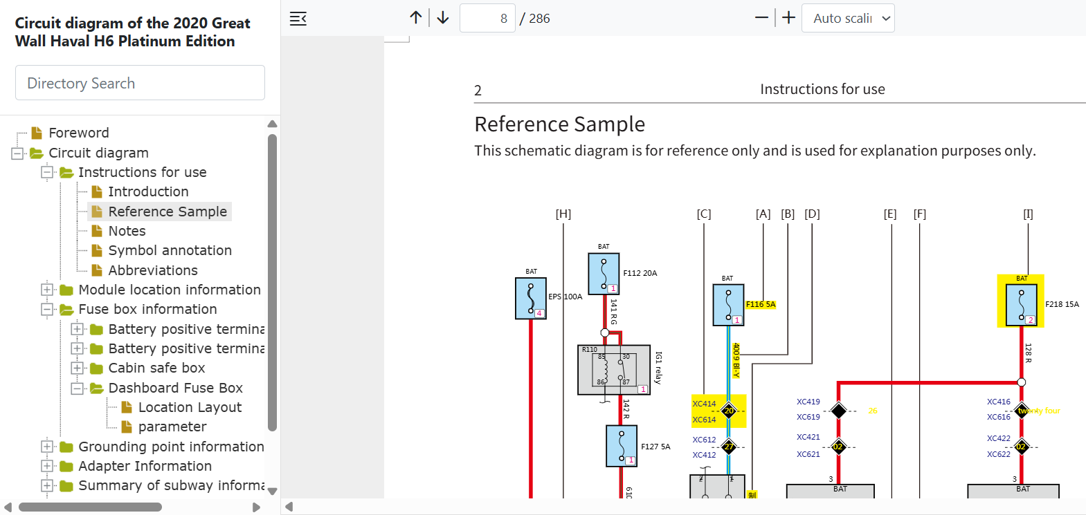 2018-2020 Haval H6 Wiring & Fuse Box Diagram