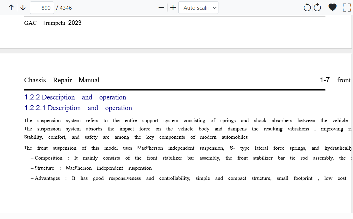 2023-Present GAC GS3 Emzoom Workshop Manual